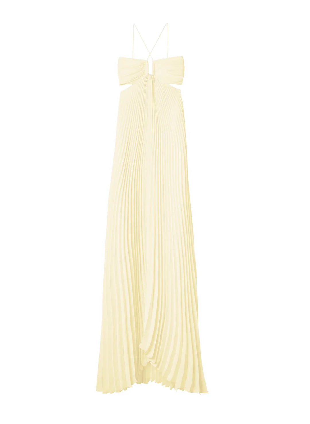 Solaria – Pleated Satin Tie-Back Gown